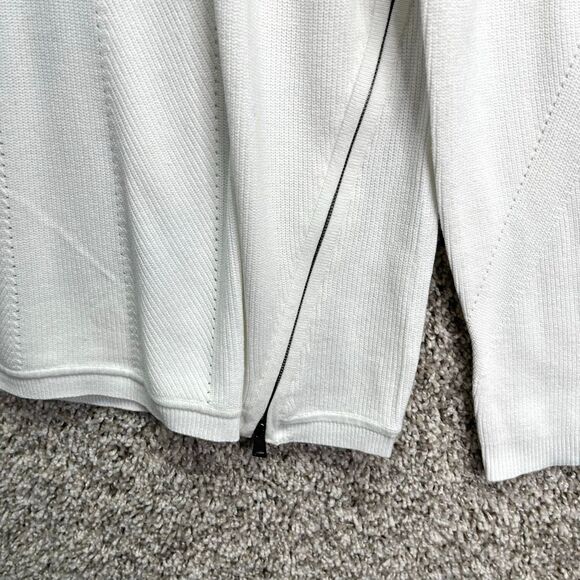 Vince Sweater Women's Large White Side Zip Crewneck Pullover NWT - Picture 5 of 8